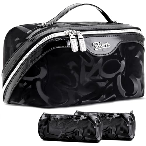 BOYATU Makeup Bag, Makeup Organizer, Toiletry Travel Bag for Women - Black - color: D-2-Black