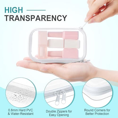 Ceenna 2 Pcs Clear Zipper Case Hard Shell Pouches,2 Mini - size: 2 Mini