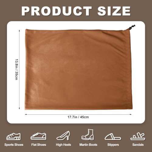 5 Pack Shoe Bags for Travel, Washable Dust Bags Drawstring Travel Shoe Bag - color: Brown