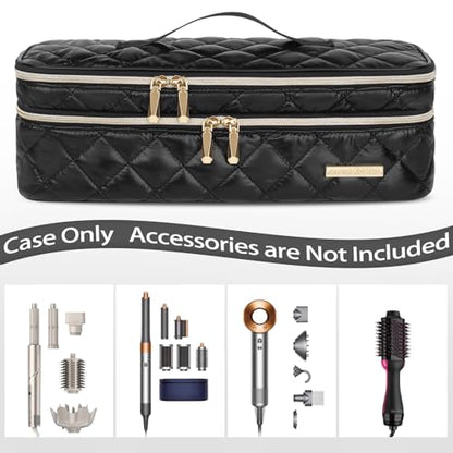 Hair Tools Travel Bag Compatible with Dyson Airwrap, Shark FlexStyle - color: Black