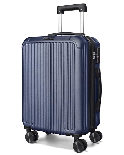 LIGHT FLIGHT 20 Inch Carry On Luggage 22x14x9 Airline Approved, Dark Blue - color: Dark Blue, size: Carry-On - 20"