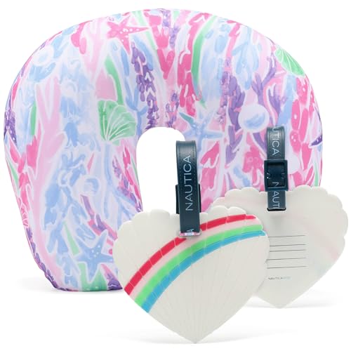 Nautica Kids 5pc Luggage Set 18" Hardside Carry-on Suitcase, Pastel Shell - color: Pastel Shell | 5pc Travel Set