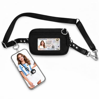 CYSIYU Small Crossbody Bag with Phone Lanyard and Wrist Strap Mini Checkered 4.5x6.5 Purse with RFID Clip and Go for Travel - color: Black, size: Mini
