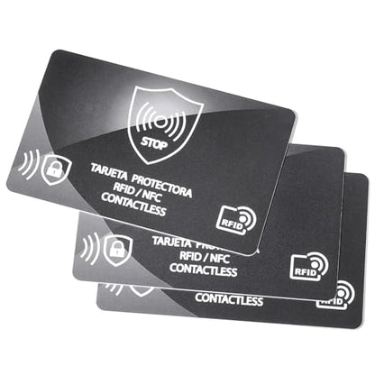 RFID Blocking Card,Credit Card Bank Debit Contactless Theft Prevention NFC Blocker Protector,Protection for Entire Wallet - color: B-3 Pcs Black