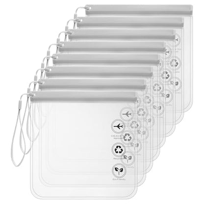 cobee 8 Pack TSA Approved Clear Toiletry Bags, Quart Size Carry on Airport - color: Gray