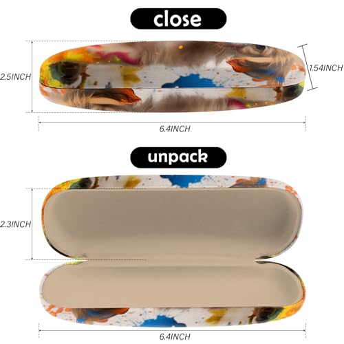 Glasses Case Hard Shell Eyeglass Protective Case Eyeglasses Holder Box with Cleaning Cloth for Women Girls Men Cute - color: L5-dog