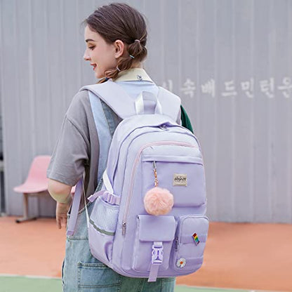 abshoo School Backpack for Girls Teen Elementary Middle High School Bookbag - color: Purple