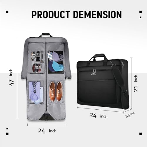 MATEIN Garment Bag for Travel, Large Carry on Garment Bags for Business - color: Black