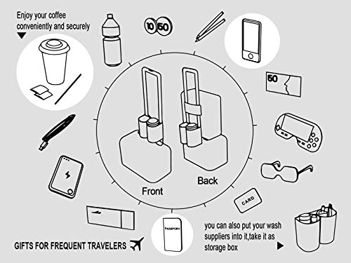 riemot Luggage Travel Cup Holder Free Hand Drink Carrier Glitter Pink - color: Hook & Loop: Glitter Pink