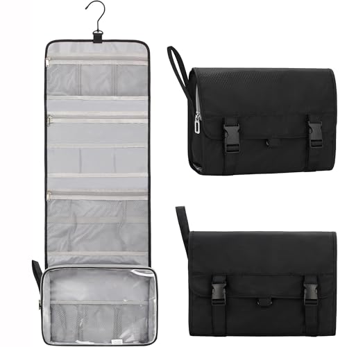 Relavel Travel Toiletry Bag for Men, Large Hanging Toiletries Bag - Black - color: 01 Black, size: X Large