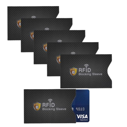 Shudyear RFID Blocking Credit Card Sleeve Protectors – One Card One Use Slim Wallet Inserts for Credit Cards, Debit Cards & ID Protection (Black checkered pattern -5pcs) - color: Black checkered pattern -5pcs