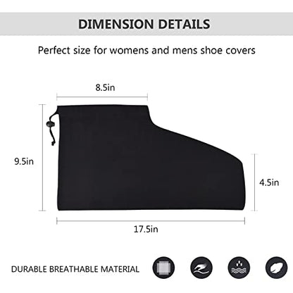 HAMBOLY Shoe Bags 6 Pack Dust Cover Storage Pouch with Drawstring Closure for Travel Protecting Storing Shoes - color: Black