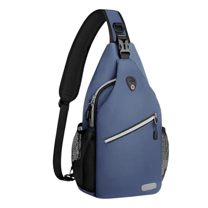MOSISO Small Sling Bag for Men, Crossbody Shoulder Chest Daypack Bag - color: Haze Blue