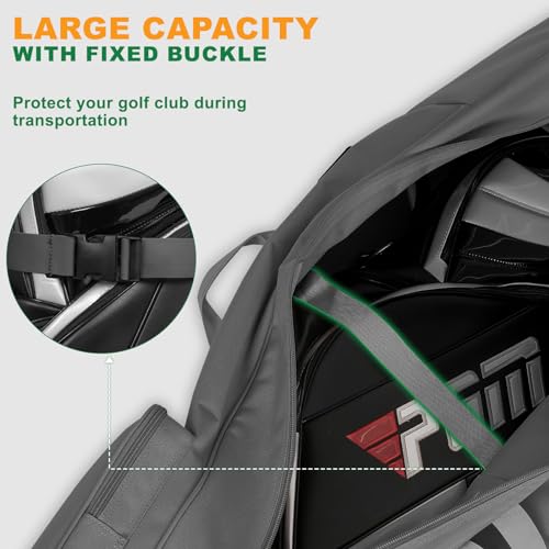 DAREKUKU Golf Travel Bag for Airlines - Heavy Duty 900D Oxford Fabric - color: Grey Basic