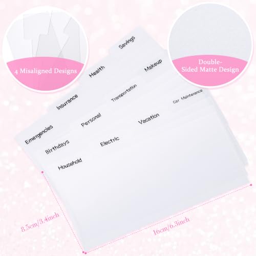 Frienda Cash Envelope Wallet Budget 8 Dividers, Pink, Glitter - color: Pink, style: Glitter