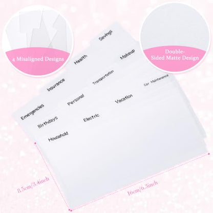 Frienda Cash Envelope Wallet Budget 8 Dividers, Pink, Glitter - color: Pink, style: Glitter