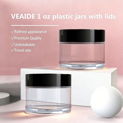 4 Pack 1 oz Travel Size Containers Leak-proof for Toiletries, Black - color: Black-1 oz