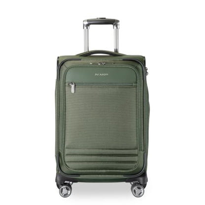 Ricardo Beverly Hills Softside Carry-On with Front Pocket, 20-Inch Lightweight Expandable Luggage, 360° Spinner Wheels, Sustainable Design, TSA Lock, Telescopic Pull Handle, Pine, Ashbury Series - color: Pine, size: Carry-On 20-Inch