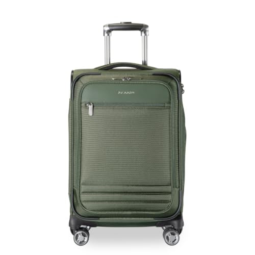 Ricardo Beverly Hills Softside Carry-On with Front Pocket, 20-Inch Lightweight Expandable Luggage, 360° Spinner Wheels, Sustainable Design, TSA Lock, Telescopic Pull Handle, Pine, Ashbury Series - color: Pine, size: Carry-On 20-Inch