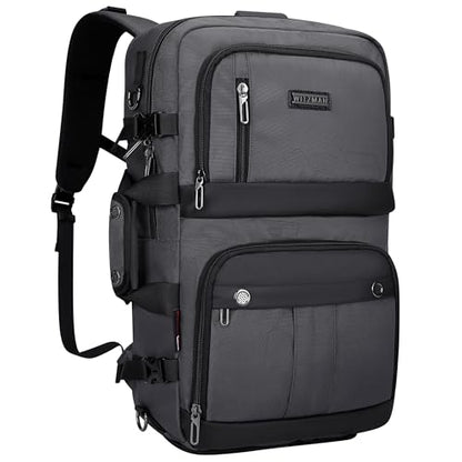 WITZMAN Carry on Travel Backpack for Men Nylon Business Laptop Backpack - color: Silvery Grey