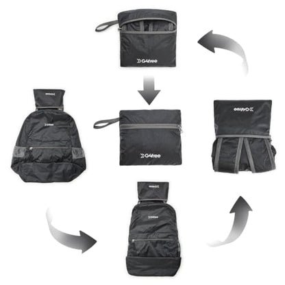 G4Free 30L Packable Travel Hiking Backpack for Men Women - color: Black, size: 30L