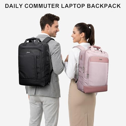 PIJUSHI Travel Backpack Carry On Slim Laptop Daypack 25L Fits 16" Laptop - color: Black