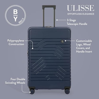 Bric's B|Y Ulisse Checked Luggage with Spinner Wheels – Expandable Lightweighted Hard Shell Suitcase, TSA Combination Lock - Removeable Wash Bag Included - 30 Inch, Ocean Blue - color: Ocean Blue, size: Checked-large
