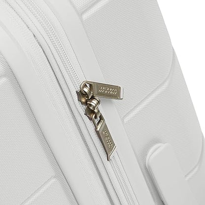 American Tourister Stratum 2.0 Expandable Hardside Luggage with Spinner Wheels, Checked-Medium, White - color: White, size: 24-Inch Checked-Medium