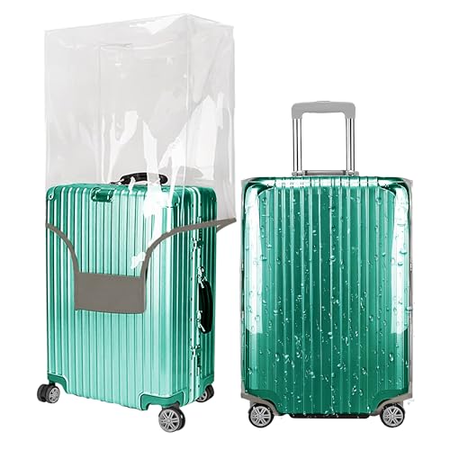 20 Inch PVC Clear Suitcase Cover (Gray Trim) - color: Gray Trim-0.4mm, size: S Suitcase Cover.