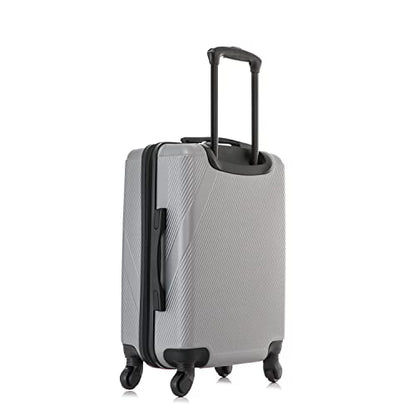 DUKAP DISCOVERY 20-Inch Carry-On Hardside Spinner Luggage Lightweight Bag - color: Silver, size: 20 Inch