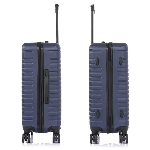 InUSA DEEP Luggage with GEL Handle | Spacious Traveling Suitcases, Travel Suitcase with Dual Spinner Wheels and Studs | 24 Inch Medium Hardside Luggage | Blue - color: Blue, size: 24 Inch