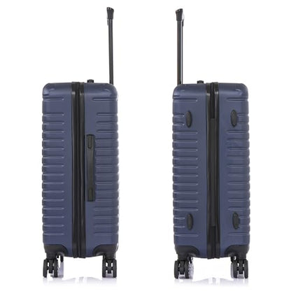 InUSA DEEP Luggage with GEL Handle | Spacious Traveling Suitcases, Travel Suitcase with Dual Spinner Wheels and Studs | 24 Inch Medium Hardside Luggage | Blue - color: Blue, size: 24 Inch
