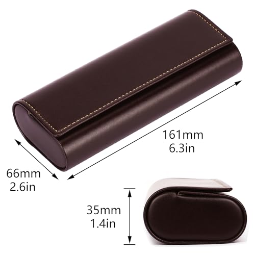 Vemiss Hard Shell Eyeglass Cases, Lightweight Portable Glasses Case for Women Men - color: Z-brown