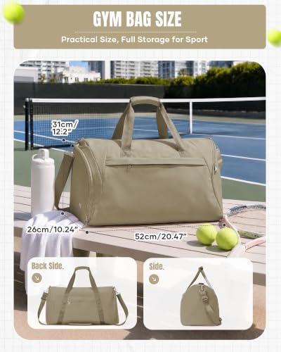 Gym Bags for Women with Shoe Compartment Overnight Bag Camel - color: F2-Camel