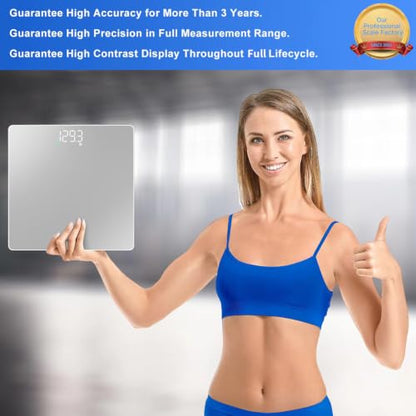 Homebuds Bathroom Scale for Body Weight Precision 0.1lb, Weight Scale 400lb - color: Bathroom Scale Silver