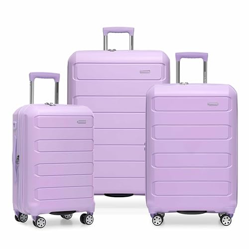 Traveler's Choice Pagosa Hardshell Expandable Luggage with Spinner Wheels, Lavender, 3-Piece Set (22/27/30) - color: Lavender, size: 3-Piece Set (22/27/30)