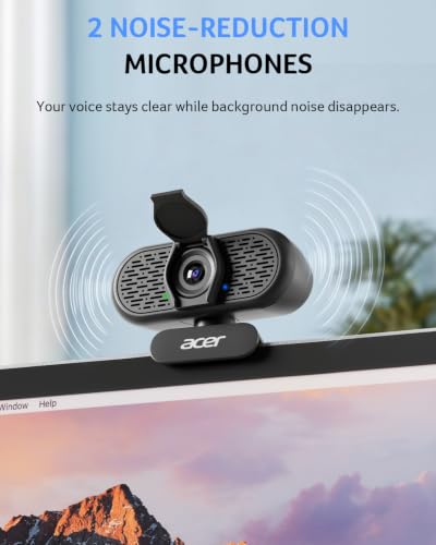 Acer A610 1080p Webcam for PC with Microphones Computer Camera for Meeting - color: Black