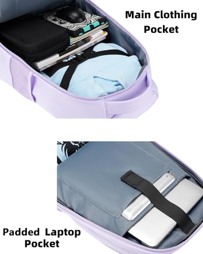 MATEIN Rolling Backpack for Women, 17 Inch Laptop Backpacks with Wheels - color: Purple, size: 17-inch