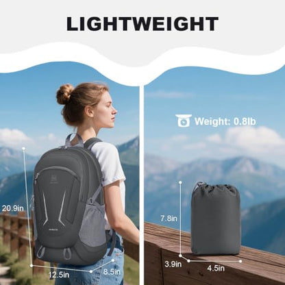 MIYCOO Ultralight Packable Backpack, 35L Waterproof Hiking Daypack - color: Grey
