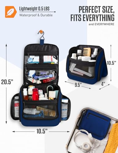 VENTURE 4TH Hanging Travel Toiletry Bag, 18 Compartments - Navy Blue - color: Navy