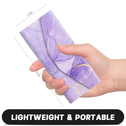 Sunglasses Case, Foldable Glasses Case, Magnetic Hard Shell Folding Holder - color: Dream Purple, style: 2 Pcs