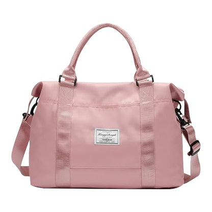Travel Duffel Bag, Sports Shoulder Weekender Overnight Waterproof Tote Bag for Sports Travel Gym(Pink,51x34x13cm) - color: Pink,51x34x13cm