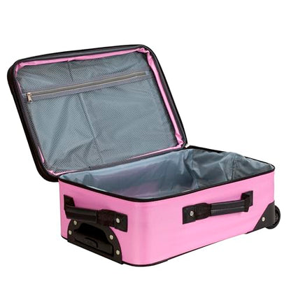 Rockland Fashion Softside 2 Piece Luggage Set, Expandable, (14" Tote/19" Upright), Pink - color: Pink, size: 2 Piece (19"/14" Tote)
