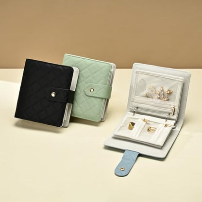 Oirlv Compact Travel Jewelry Organizer Light Blue - color: Light Blue