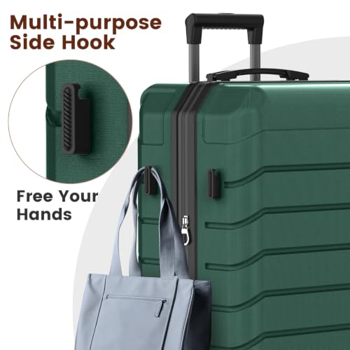 Luggage Sets 3 Piece Lightweight Durable Hardshell Suitcase Green - color: Olive Green