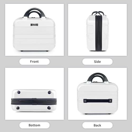 14 Inch Waterproof Hard Shell Travel Makeup Case (White) - color: H007-White-14 Inch