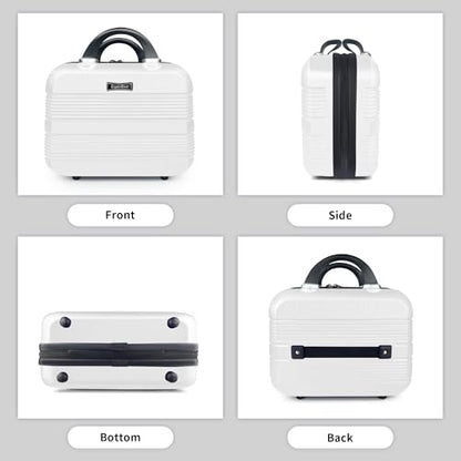 14 Inch Waterproof Hard Shell Travel Makeup Case (White) - color: H007-White-14 Inch