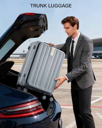 Hanke 16 Inch Small Carry On Luggage, Top Opening Aluminum Frame Suitcase - color: Grey, size: 16 Inch