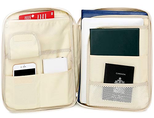 Document A4 Bag Case Waterproof Organizer Portfolio Office Travel Zipper Multi-Function Pouch - color: 01-olive Green