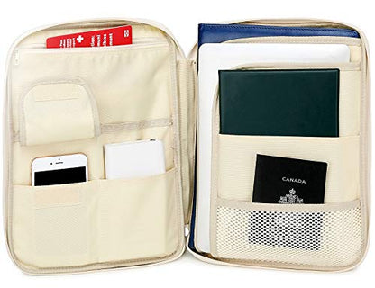 Document A4 Bag Case Waterproof Organizer Portfolio Office Travel Zipper Multi-Function Pouch - color: 01-purple